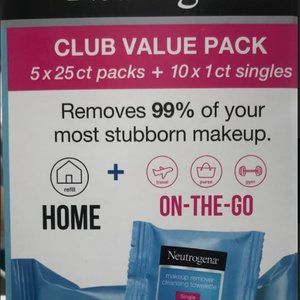Neutrogena Makeup Remover Cleansing Towelette Refills  5 x 25 Count +10 x 1 Ct